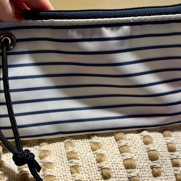 Nautical Striped Anchor Clutch - Pink and White - Picture 2 of 4